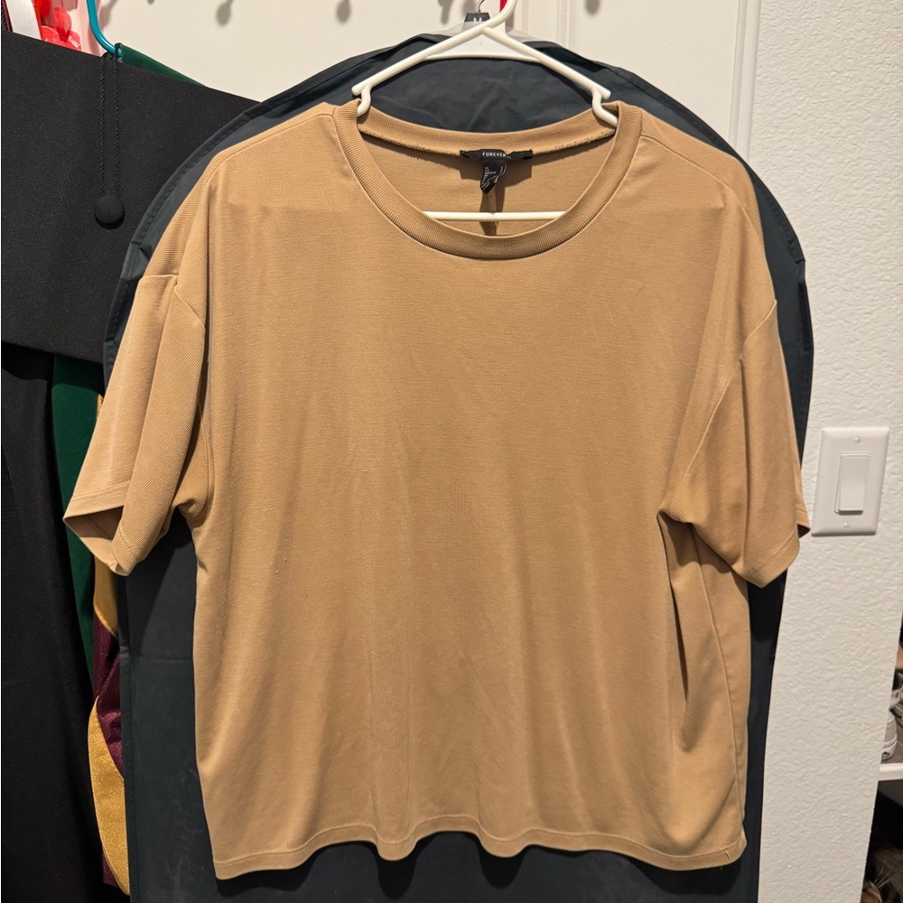 Forever 21 Men's Camel Short Sleeve Tee